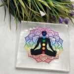 Selenite 7 Chakra 3D Square Selenite Charging Plate