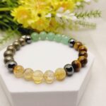 Handcrafted Money Magnet Bracelet featuring Pyrite, Citrine, Green Aventurine and Tiger’s Eye – For Wealth & Abundance Support