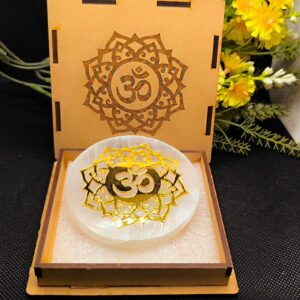 Selenite Charging Plate for Charging Crystals with MDF Box | Sampada Crystals